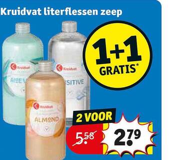 Kruidvat Kruidvat literflessen zeep aanbieding