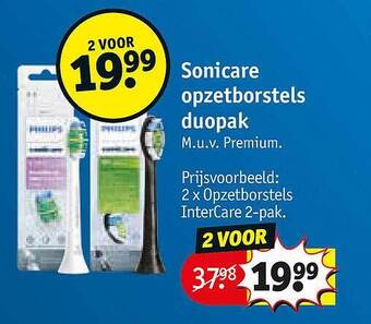 Kruidvat Sonicare opzetborstels duopack aanbieding