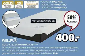 Jysk Wellpur Gold F120 Shuimmatras aanbieding