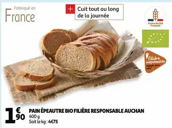 Auchan Pain epeautre bio filiere responsable auchan 400 g aanbieding