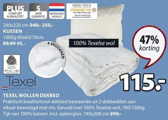 Jysk Texel Wollen Dekbed aanbieding