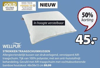 Jysk Wellpur Strokken Traagschuimkussen aanbieding