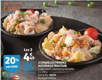 2 Coquilles froides auchan le traiteur 2x140 g