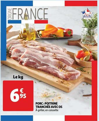 Auchan Porc: poitrine tranchee avec os aanbieding