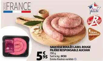Auchan Saucisse roulee label rouge filiere responsable auchan 700 g aanbieding