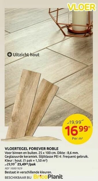 Brico Vloertegel forever roble aanbieding