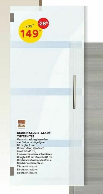 Brico Deur in securitglas thytan t24 aanbieding