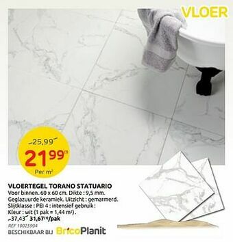 Brico Vloertegel torano statuario aanbieding