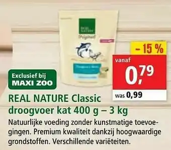 Maxi Zoo Real nature classic droogvoer kat aanbieding