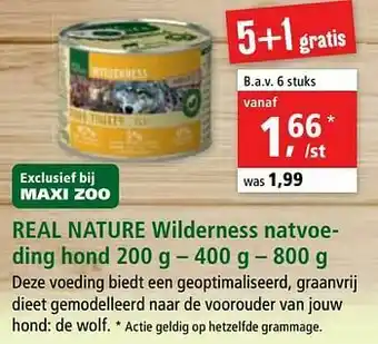 Maxi Zoo Real nature wilderness natvoeding hond aanbieding