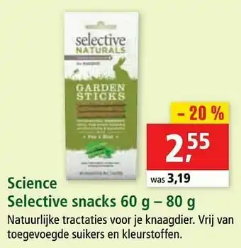 Maxi Zoo Science selective snacks aanbieding