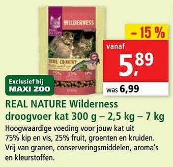 Maxi Zoo Real nature wilderness droogvoer kat aanbieding