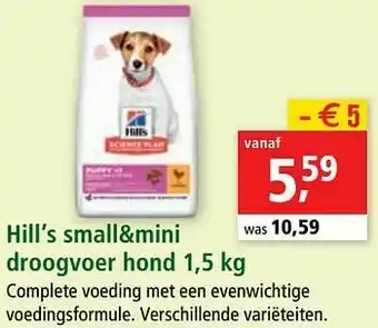 Maxi Zoo Hill`s small+mini droogvoer hond aanbieding