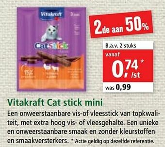 Maxi Zoo Vitakraft cat stick mini aanbieding