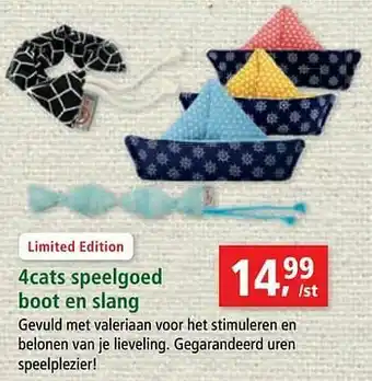 Maxi Zoo 4cats speelgoed boot en slang aanbieding