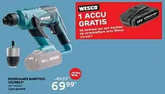 Brico Wesco boorhamer baretool ws2989.9 aanbieding