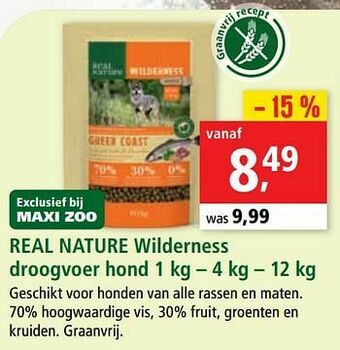 Maxi Zoo Real nature wilderness droogvoer hond aanbieding