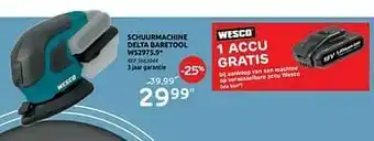 Brico Wesco schuurmachine delta baretool ws2975.9 aanbieding