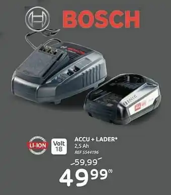 Brico Bosch accu + lader aanbieding