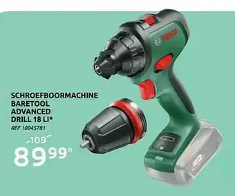 Brico Bosch schroefboormachine baretool advanced drill 18 li aanbieding