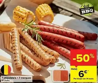 7 chipolata`s + 7 merguez