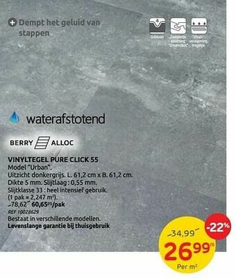 Brico Vinyltegel pure click 55 aanbieding