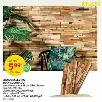 Brico Wandbekleding teak colorado aanbieding