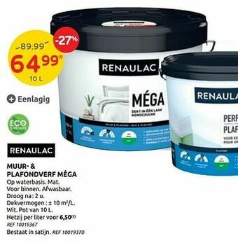 Brico Muur- + plafondverf méga aanbieding