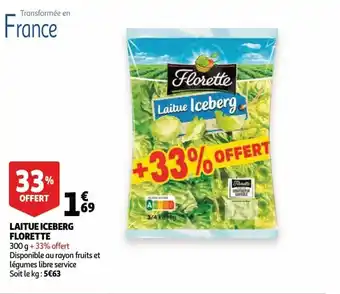 Auchan Laitue iceberg florette 300 g aanbieding