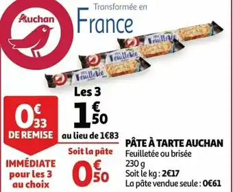 Auchan Pate a tarte auchan 230 g aanbieding