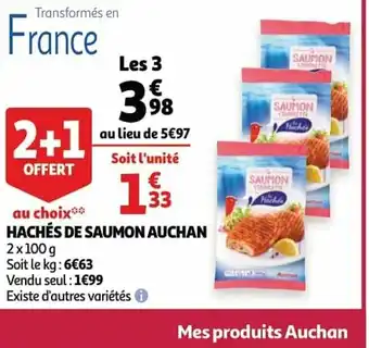 Auchan Haches de saumon auchan 2x100 g aanbieding