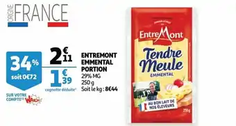 Auchan Entremont emmental portion 250 g aanbieding