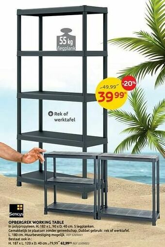 Brico Opbergrek working table aanbieding