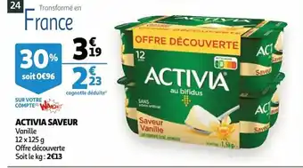 Auchan Activia saveur 12x125 g aanbieding