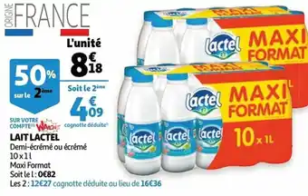 Auchan Lait lactel 10x1 l aanbieding