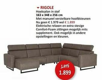 Weba Rigole hoeksalon in stof aanbieding