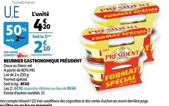 Beurrier gastronomique president 2x250 g