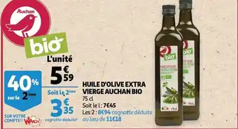 Auchan Huile d'olive extra vierge auchan bio aanbieding