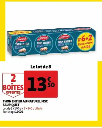 Auchan Thon entier au naturel msc saupiquet 6x140 g aanbieding