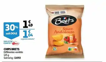 Auchan Chips brets 125 g aanbieding