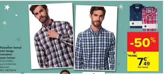 Carrefour Flanellen Hemd Met Lange Mouwen Voor Heren S tot XXXL aanbieding