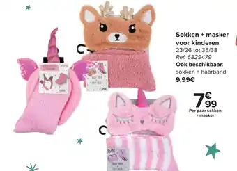 Carrefour Sokken + Masker Voor Kinderen aanbieding