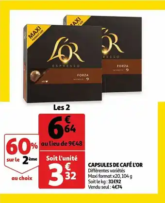 Capsules de cafe l'or 20,104 g