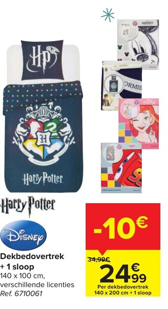 Carrefour Dekbedovertrek + 1 Sloop 140 x 200cm aanbieding