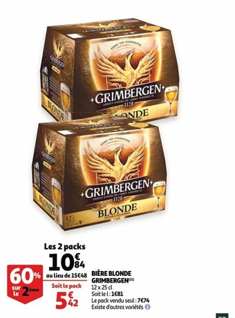 Auchan Biere blonde grimbergen aanbieding