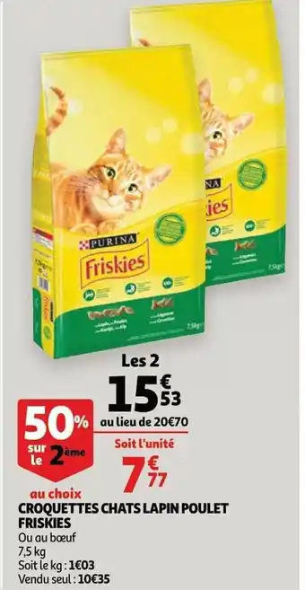 Croquettes chats lapin poulet friskies 7.5 kg