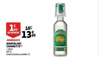 Auchan Immediate rhum blanc charrette 1l aanbieding
