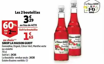Sirop la mansion guiot