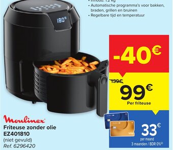 Carrefour Moulinex Friteuse Zonder Olie EZ401810 aanbieding