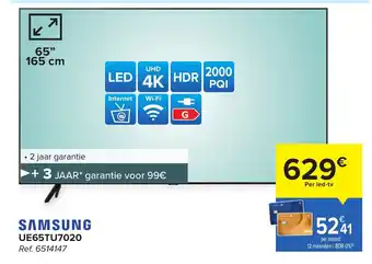 Carrefour Samsung Led TV UE65TU7020 aanbieding